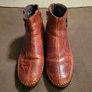 SAS Jade Wedge Ankle Boots Booties Chestnut Brown Orthopedic Comfort Womens 6M